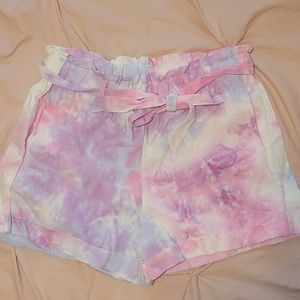High Waisted Tie Die Shorts